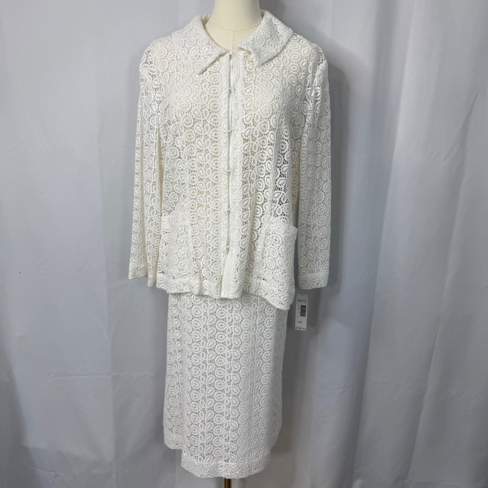 NWT Pendleton Lindsay Lace 2-Piece Skirt Set Ivory Gatsby Girl Petite XL / 16